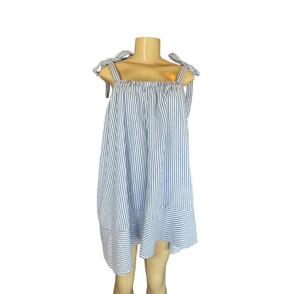 English Factory Amelia Stripe Tie Cotton Dress Blue Beachy Vacation Size Medium - Picture 1 of 5